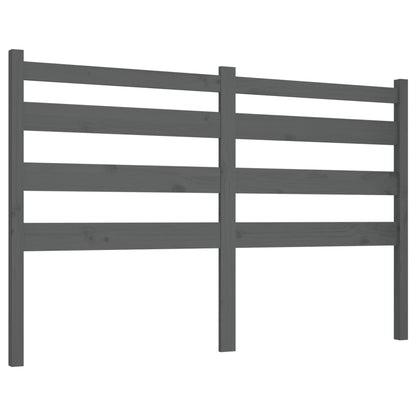 Bed Headboard Grey 126x4x100 cm Solid Wood Pine
