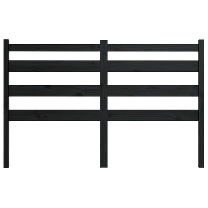 Bed Headboard Black 146x4x100 cm Solid Wood Pine