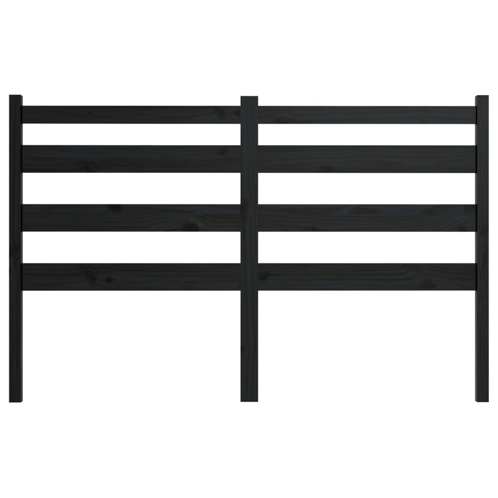 Bed Headboard Black 166x4x100 cm Solid Wood Pine