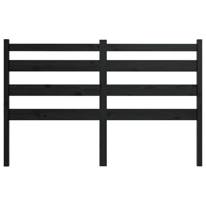 Bed Headboard Black 206x4x100 cm Solid Wood Pine
