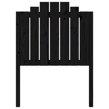 Bed Headboard Black 81x4x110 cm Solid Wood Pine