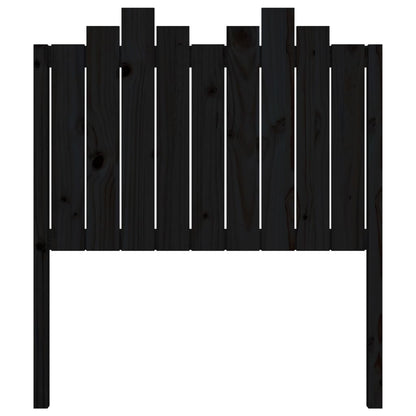 Bed Headboard Black 96x4x110 cm Solid Wood Pine