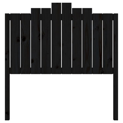 Bed Headboard Black 106x4x110 cm Solid Wood Pine