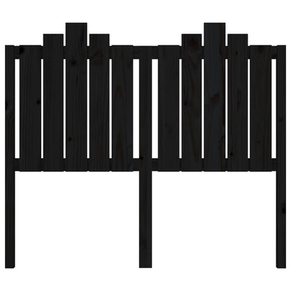 Bed Headboard Black 126x4x110 cm Solid Wood Pine