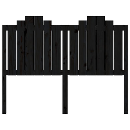 Bed Headboard Black 146x4x110 cm Solid Wood Pine