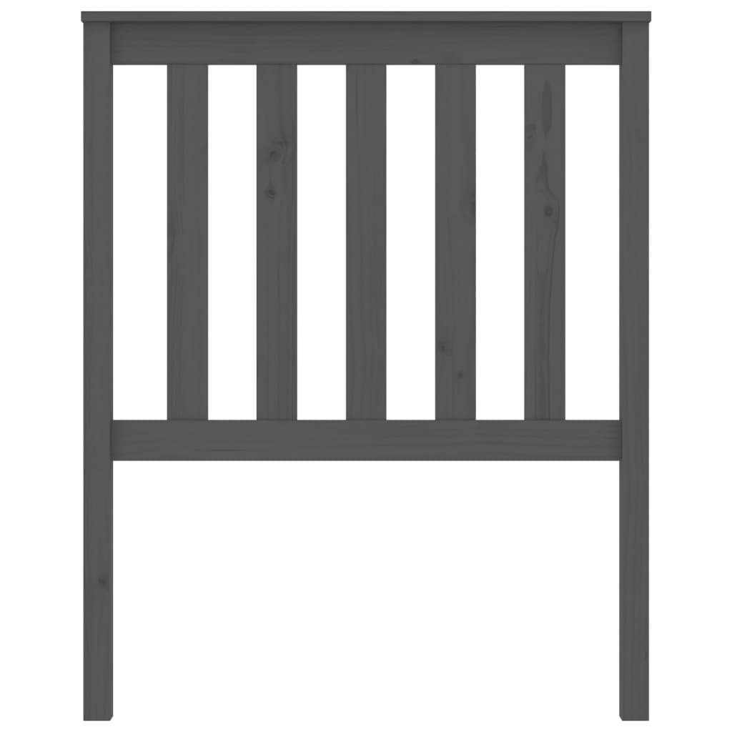 Bed Headboard Grey 81x6x101 cm Solid Wood Pine