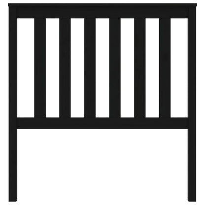 Bed Headboard Black 96x6x101 cm Solid Wood Pine