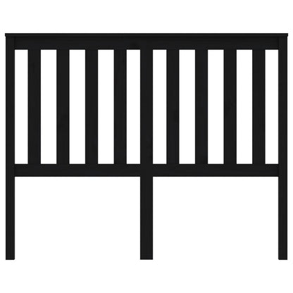 Bed Headboard Black 146x6x101 cm Solid Wood Pine