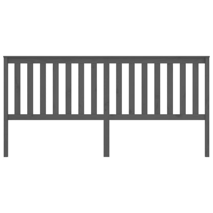 Bed Headboard Grey 206x6x101 cm Solid Wood Pine