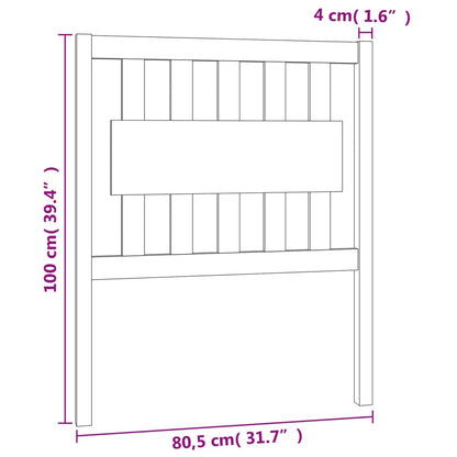 Bed Headboard 80.5x4x100 cm Solid Wood Pine
