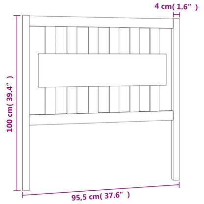 Bed Headboard Black 95.5x4x100 cm Solid Wood Pine