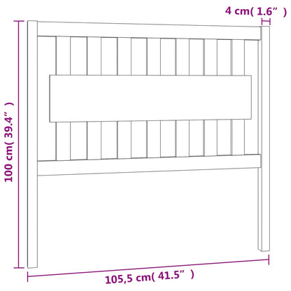 Bed Headboard 105.5x4x100 cm Solid Wood Pine