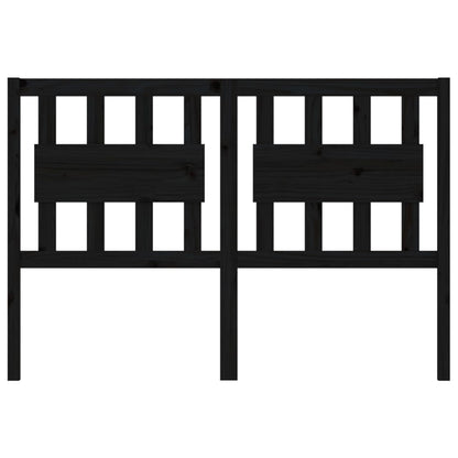 Bed Headboard Black 125.5x4x100 cm Solid Wood Pine