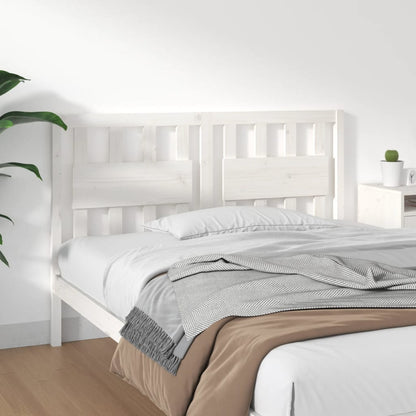 Bed Headboard White 145.5x4x100 cm Solid Wood Pine