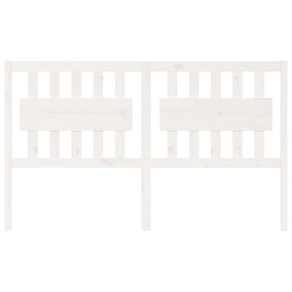 Bed Headboard White 155.5x4x100 cm Solid Wood Pine