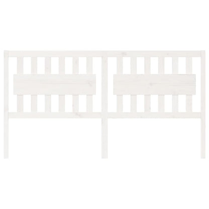 Bed Headboard White 185.5x4x100 cm Solid Wood Pine