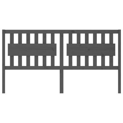 Bed Headboard Grey 185.5x4x100 cm Solid Wood Pine