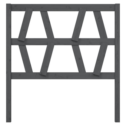 Bed Headboard Grey 81x4x100 cm Solid Wood Pine