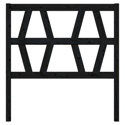 Bed Headboard Black 81x4x100 cm Solid Wood Pine