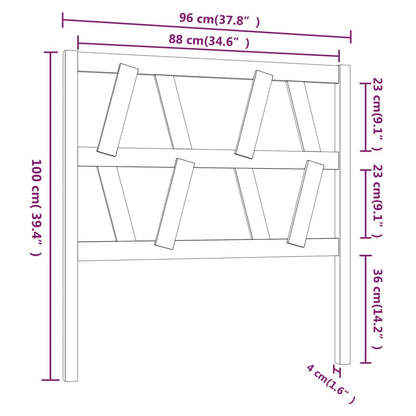 Bed Headboard Honey Brown 96x4x100 cm Solid Wood Pine