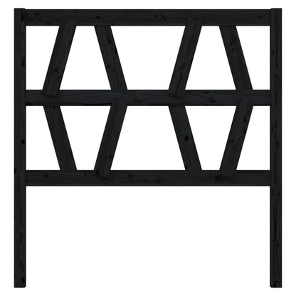 Bed Headboard Black 96x4x100 cm Solid Wood Pine