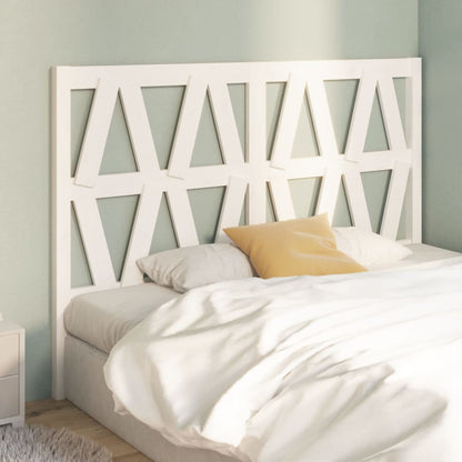 Bed Headboard White 126x4x100 cm Solid Wood Pine