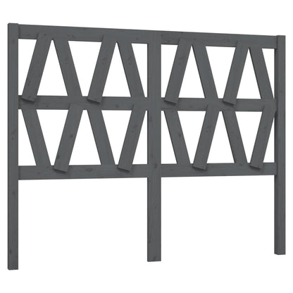 Bed Headboard Grey 126x4x100 cm Solid Wood Pine