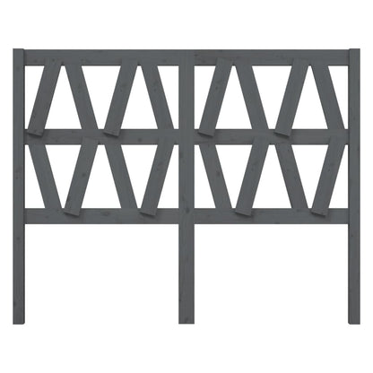 Bed Headboard Grey 126x4x100 cm Solid Wood Pine