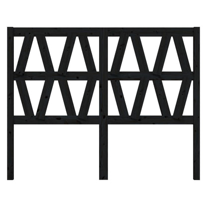 Bed Headboard Black 126x4x100 cm Solid Wood Pine