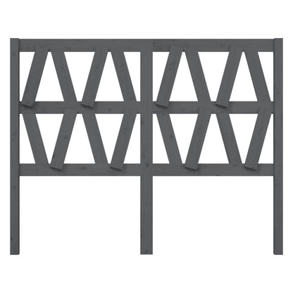 Bed Headboard Grey 146x4x100 cm Solid Wood Pine