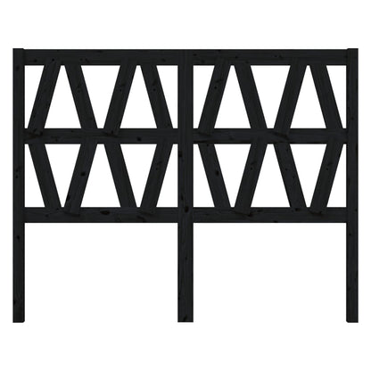 Bed Headboard Black 146x4x100 cm Solid Wood Pine