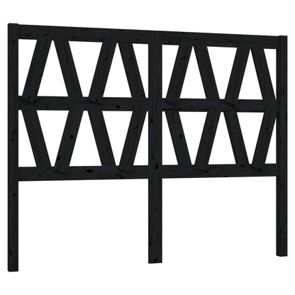 Bed Headboard Black 166x4x100 cm Solid Wood Pine