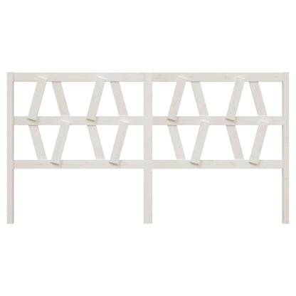 Bed Headboard White 206x4x100 cm Solid Wood Pine