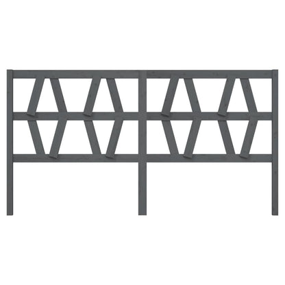 Bed Headboard Grey 206x4x100 cm Solid Wood Pine