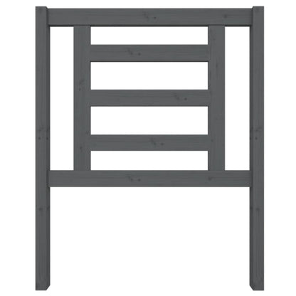 Bed Headboard Grey 81x4x100 cm Solid Wood Pine
