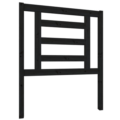 Bed Headboard Black 81x4x100 cm Solid Wood Pine