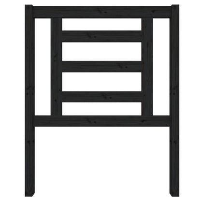 Bed Headboard Black 81x4x100 cm Solid Wood Pine