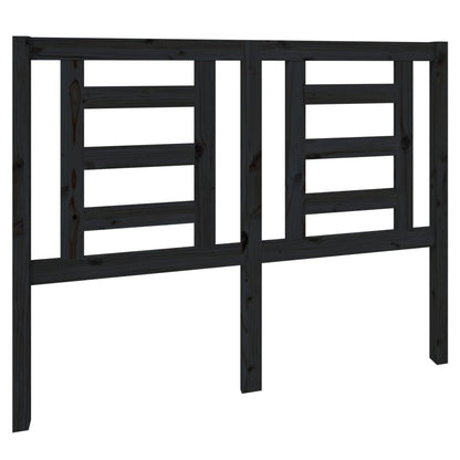 Bed Headboard Black 126x4x100 cm Solid Wood Pine