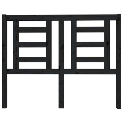 Bed Headboard Black 126x4x100 cm Solid Wood Pine