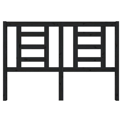 Bed Headboard Black 146x4x100 cm Solid Wood Pine