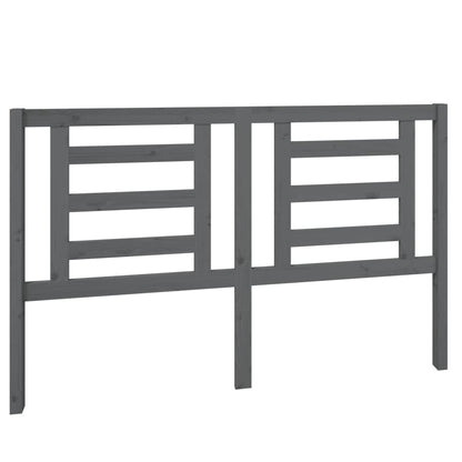 Bed Headboard Grey 156x4x100 cm Solid Pine Wood