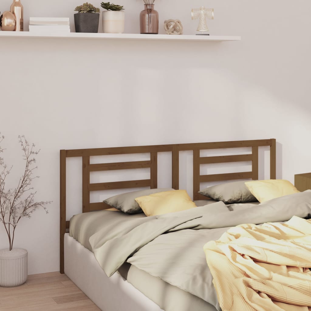 Bed Headboard Honey Brown 166x4x100 cm Solid Pine Wood
