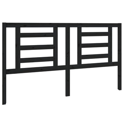 Bed Headboard Black 166x4x100 cm Solid Pine Wood