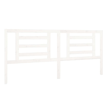 Bed Headboard White 206x4x100 cm Solid Pine Wood