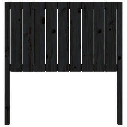 Bed Headboard Black 95.5x4x100 cm Solid Wood Pine