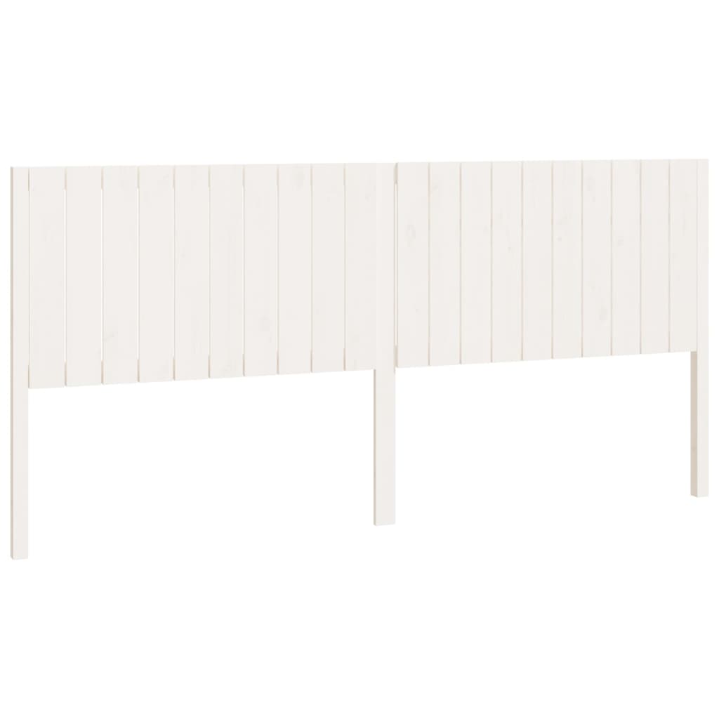Bed Headboard White 205.5x4x100 cm Solid Wood Pine