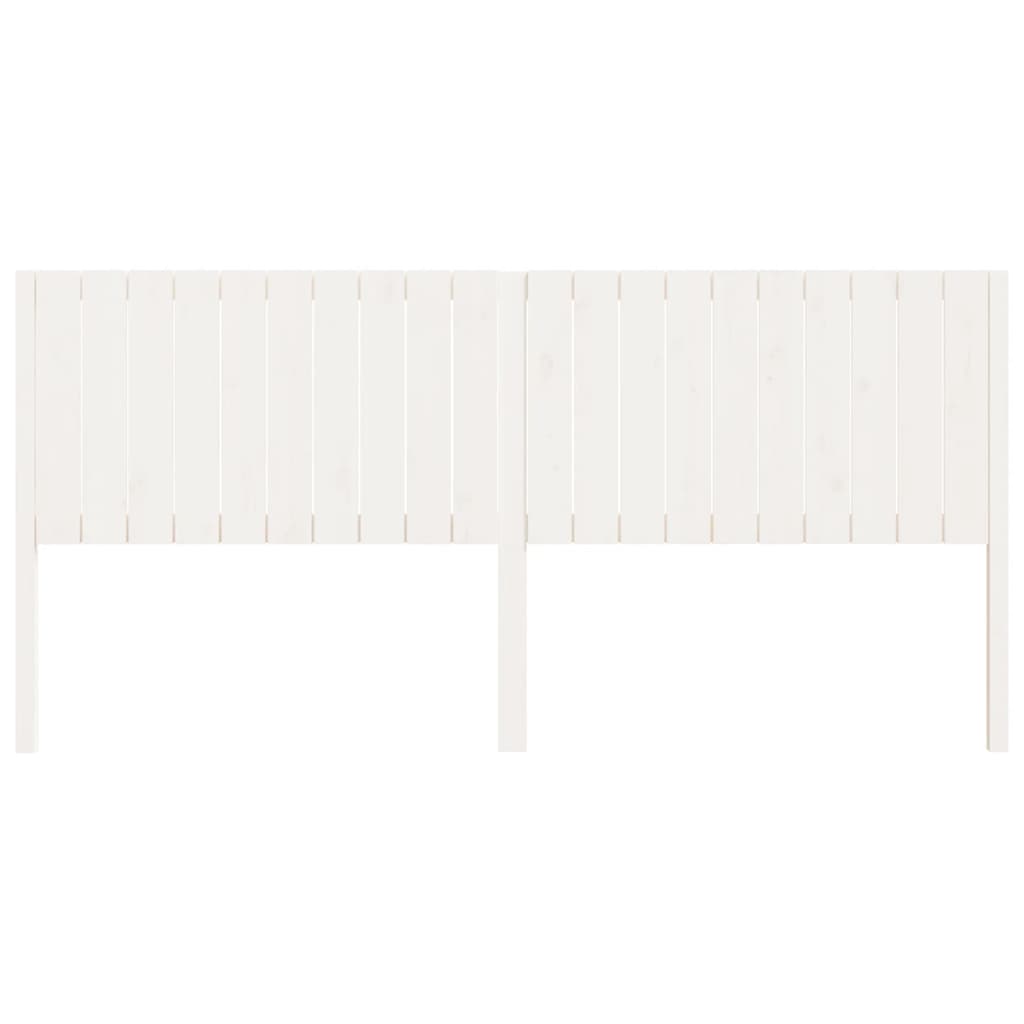 Bed Headboard White 205.5x4x100 cm Solid Wood Pine