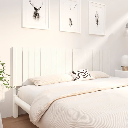 Bed Headboard White 205.5x4x100 cm Solid Wood Pine