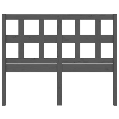 Bed Headboard Grey 125.5x4x100 cm Solid Wood Pine