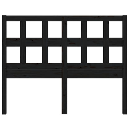 Bed Headboard Black 145.5x4x100 cm Solid Wood Pine